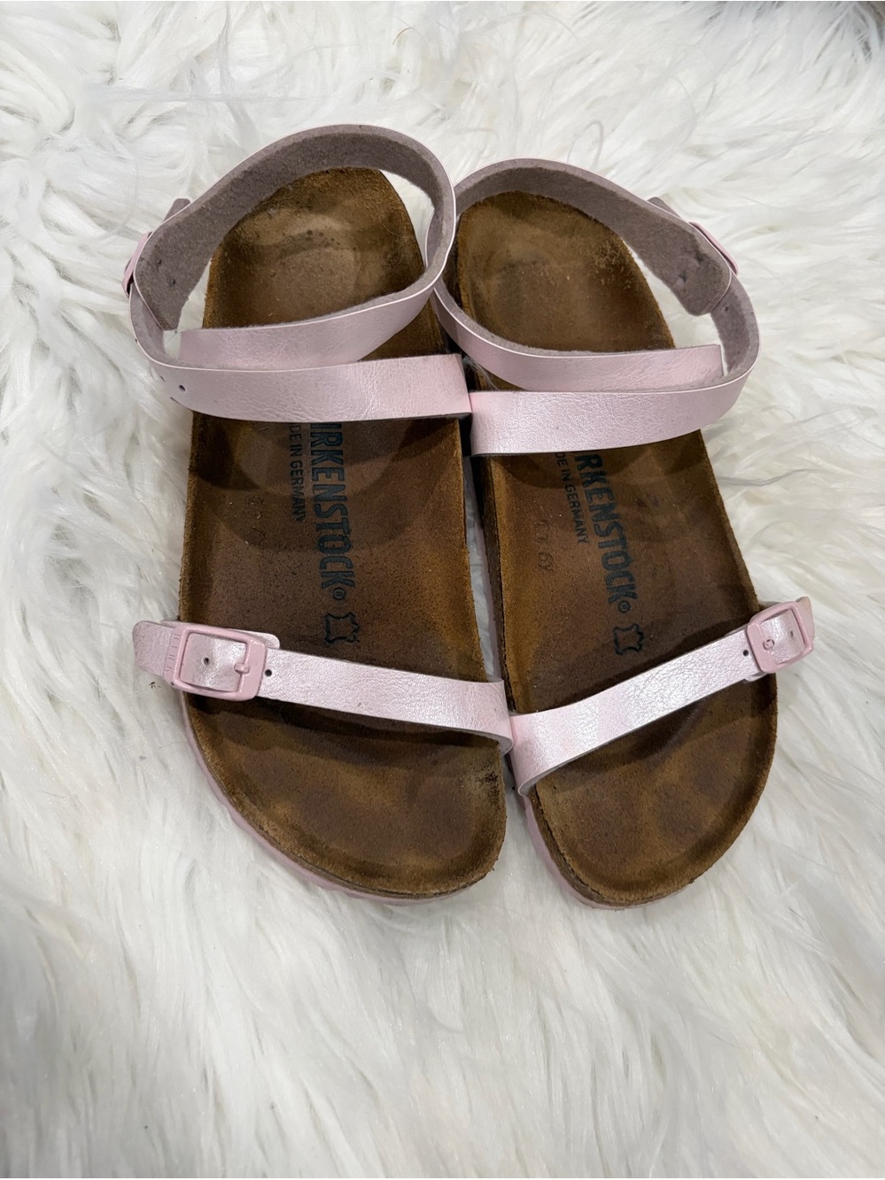Birkenstock Light Pink Strappy Leather Sandals